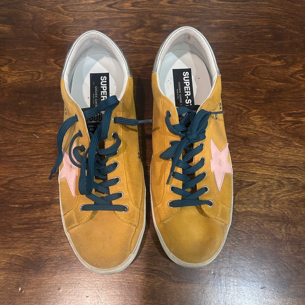 Golden Goose Yellow and Pink Sneakers Classic Design